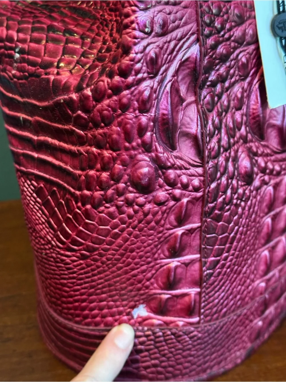 Brahmin Maddie Hot Pink Pomegranate Melbourne Sling Bag backpack *READ*